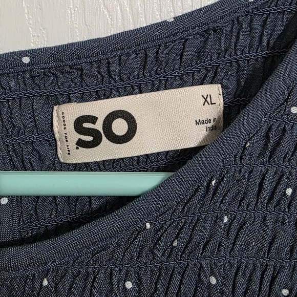 SO Blue And White Polka Dot Dress - Picture 3 of 3